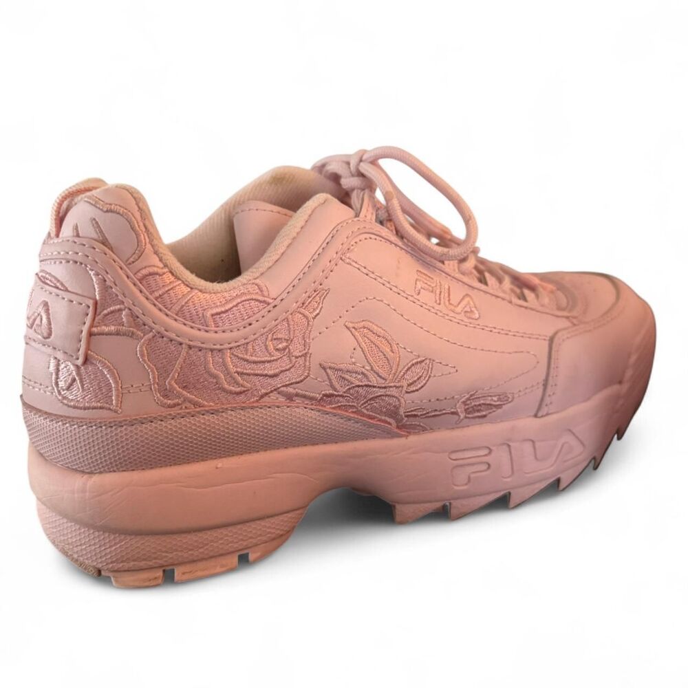 FILA Disruptor 2 II Rose Embroidery Pink Chunky Platform Sneakers Shoes 10